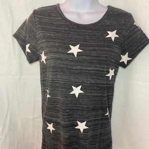 Grey top with white stars